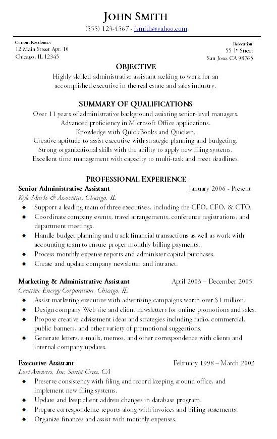 Administrative Resumes Templates